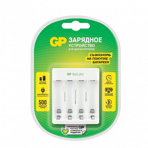 Зарядное устройство GP ReCyko Е411CS-2CR1, для Ni-MH типоразмеров AA/AAA фото