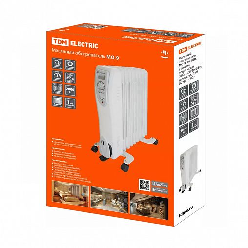 Масляный обогреватель Tdm Electric МО-9, 9 секций, 2000 Вт фото