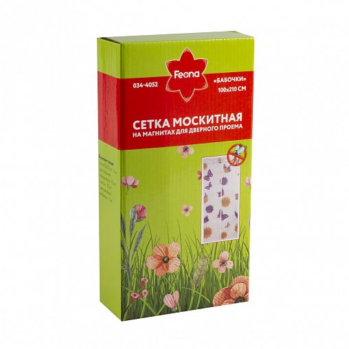 Москитная сетка Feona Бабочки 034-4052, на магнитах, 1 x 2,1 м, белая фото