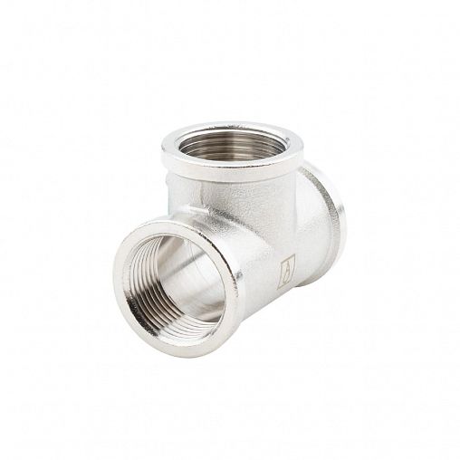 Тройник латунный никелированный Alato внутренняя резьба 3/4" фото