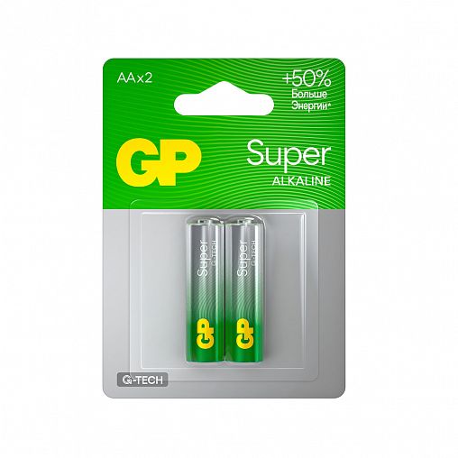 Батарейка GP Super Alkaline 15AA21-2CRSBC2, типоразмер АА, 2 шт фото
