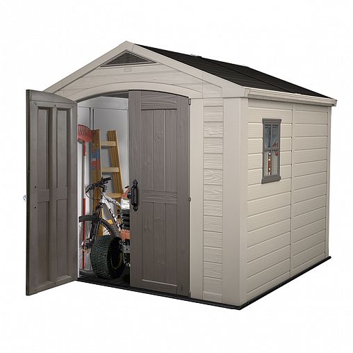 Хозблок Keter Factor 8x8, 248 x 255 x 243 см, бежевый фото Хозблок Keter Factor 8x8, 248 x 255 x 243 см, бежевый фото