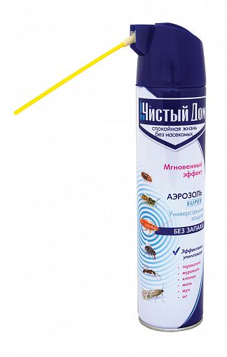 Аэрозоль универсальный от насекомых Чистый дом Супер, 600 мл фото