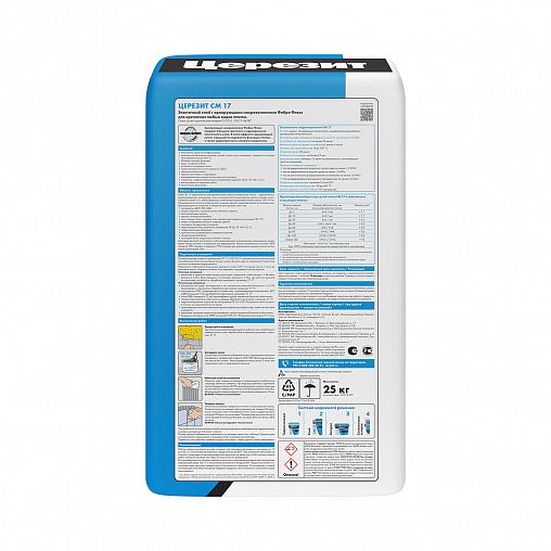 Клей для плитки Церезит (Ceresit) CM 17 Super Flex, суперэластичный, 25 кг фото