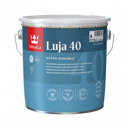 Краска акрилатная Luja 40 (Луя 40) TIKKURILA 2,7л белый (база А) фото