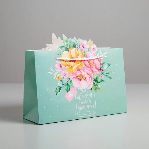 Пакет подарочный Дарите Счастье Для тебя, 30 x 23 x 10 см фото