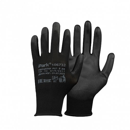 Перчатки нейлоновые с полиуретановым покрытием Park, размер M фото