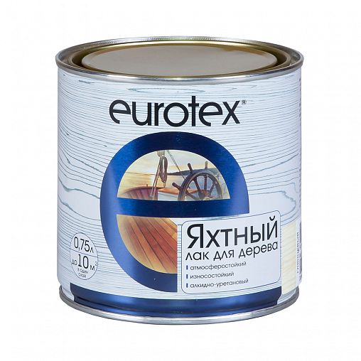 Лак яхтный Eurotex, алкидно-уретановый, полуматовый, 0,75 л фото