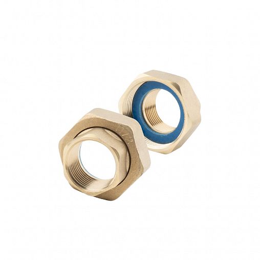 Гайка для насоса (в паре) латунная Alato, внутренняя резьба 1 1/2" x 1" фото