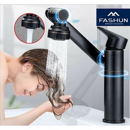 Смеситель для кухни Fashun A4017-7, черный фото