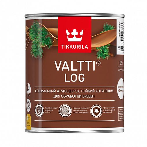 Декоративный антисептик для дерева Valtti Log (Валтти Лог) TIKKURILA 0,9л рябина фото
