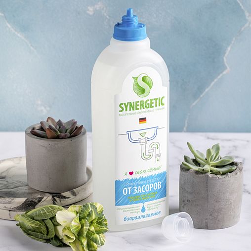 Средство для чистки труб от засоров Synergetic, 1 л фото