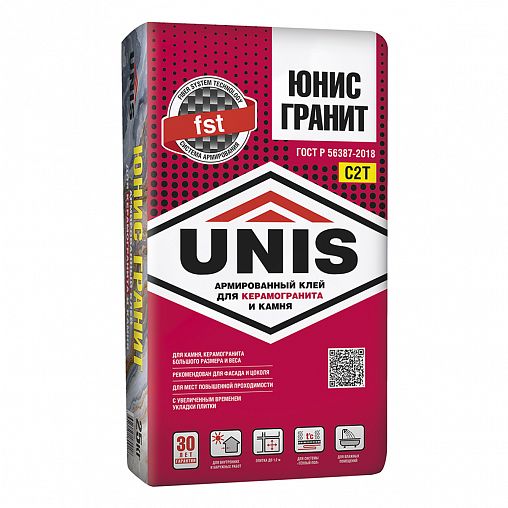 Клей для плитки Unis Гранит, армированный, 25 кг фото