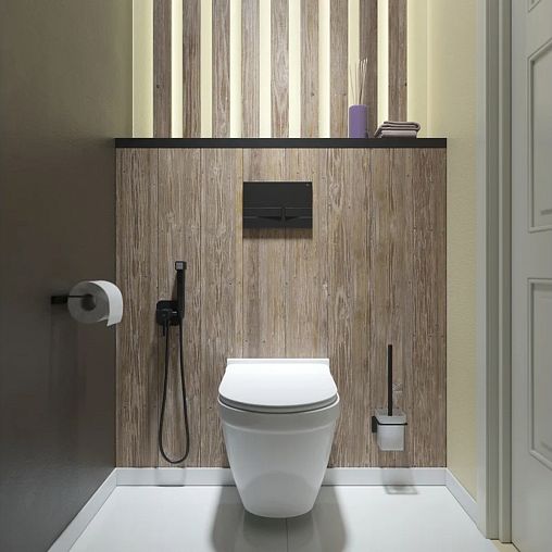 Клавиша для смыва Iddis Unifix 006 UNI06MBi77, универсальная, 24,5 x 16,5 см, черная матовая фото