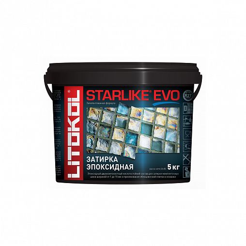 Затирка эпоксидная двухкомпонентная Litokol Starlike Evo S.145, Nero Carbonio, 5 кг фото