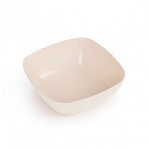 Тарелка суповая Альтернатива Квадро, пластиковая, 16 см, бежевая фото