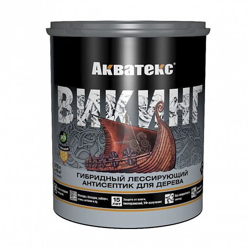 Антисептик для дерева Акватекс Викинг 65076, лессирующий, полуматовый, 0,75 л, дуб фото