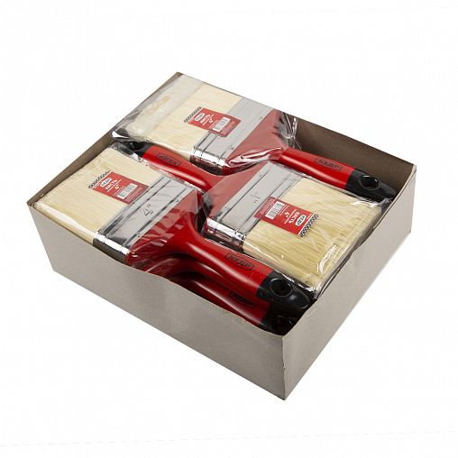 Кисть плоская Кедр №4, смешанная щетина, пластиковая ручка, 100 мм фото