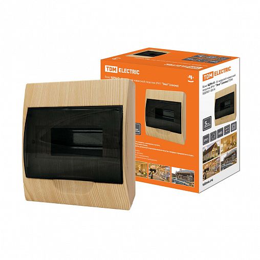 Щиток распределительный навесной Tdm Electric Эко ЩРН-П, 8 модулей, IP41, пластиковый фото