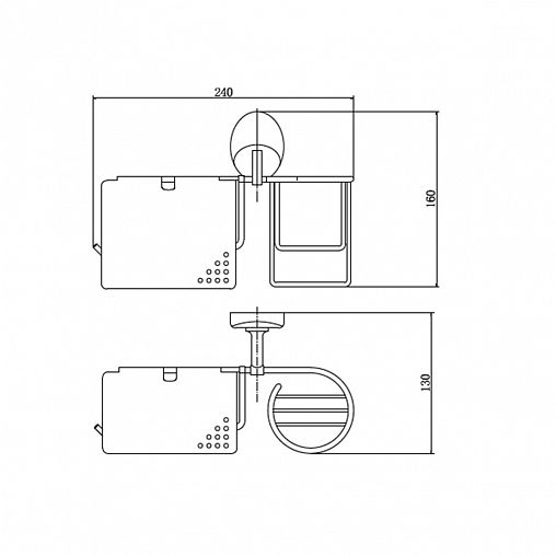 Держатель для туалетной бумаги и освежителя воздуха Fashun A1603-1, настенный, хром фото