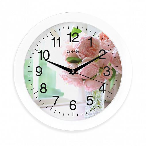 Часы настенные кварцевые Energy ЕС-96, цветы фото