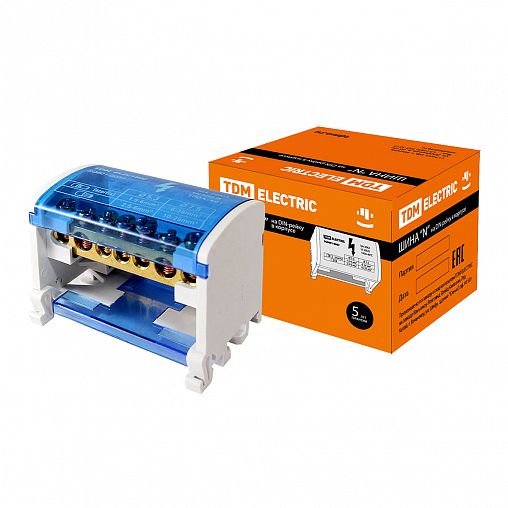 Шина N Tdm Electric, нулевая на DIN-рейку в корпусе, 2 x 7 групп фото