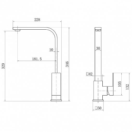 Смеситель для кухни Fashun A54002, сатин фото