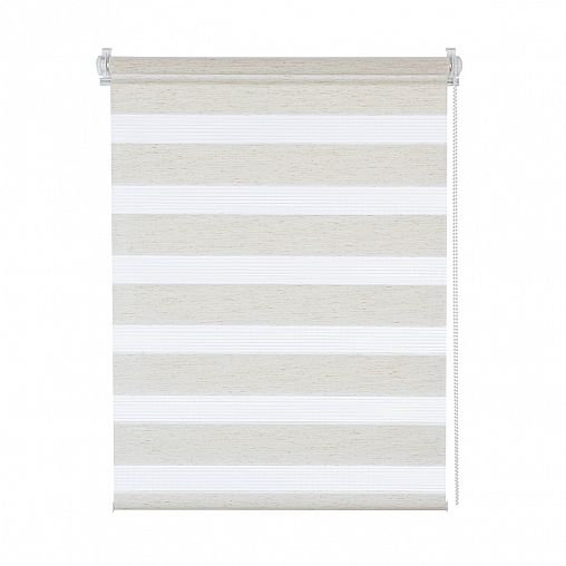 Рулонная штора день-ночь Decofest Бейс, эко-бежевая, миниролл, 50 x 160 см фото