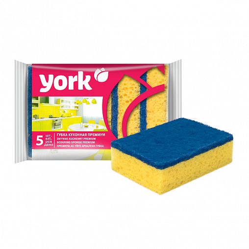 Губки для посуды York Премиум, упаковка 5 шт фото