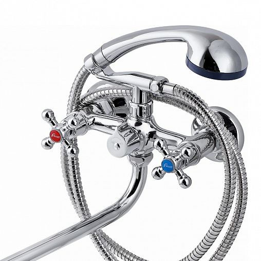 Смеситель для ванны с душем Fauzt FZs-511-54, с длинным изливом, двухвентильный, хром фото