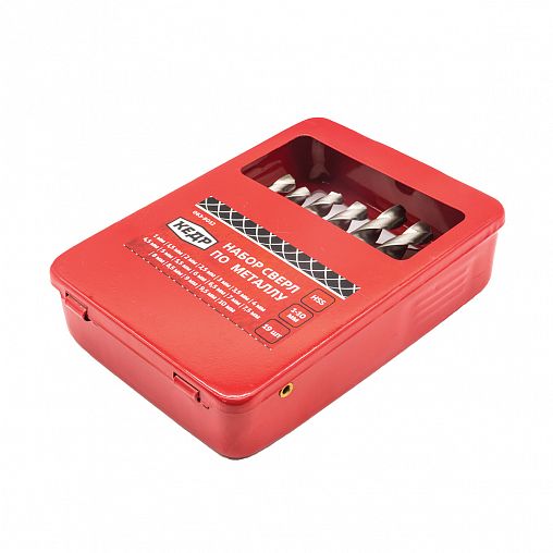 Набор сверл по металлу Кедр, 1 - 10 мм, 19 шт фото