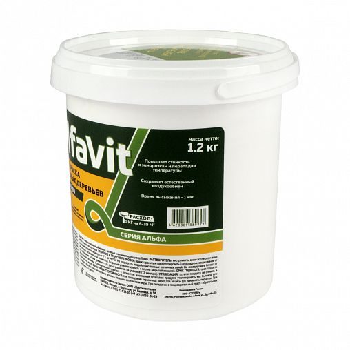 Краска для садовых деревьев Alfavit серия Альфа, белая, 1,2 кг фото