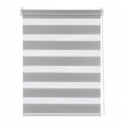 Рулонная штора день-ночь Decofest Бейс, серая, миниролл, 60 x 160 см фото