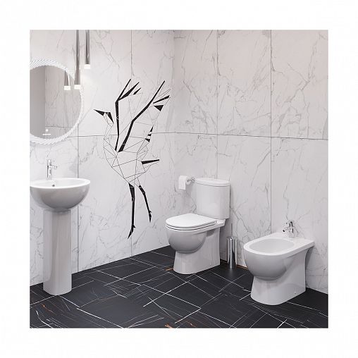 Унитаз напольный ободковый Sanita Luxe Art Comfort, 63,5 x 37 x 77 см, белый фото