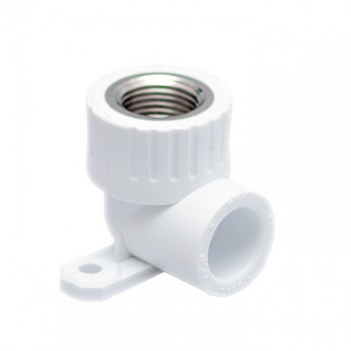 Угол комбинированный полипропиленовый РТП, с внутренней резьбой, 25 x 3/4", с креплением фото