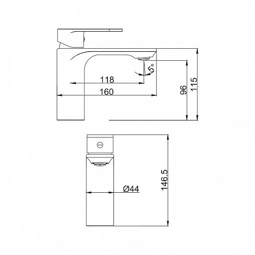 Смеситель для раковины с коротким изливом Fashun A1085-7, черный фото