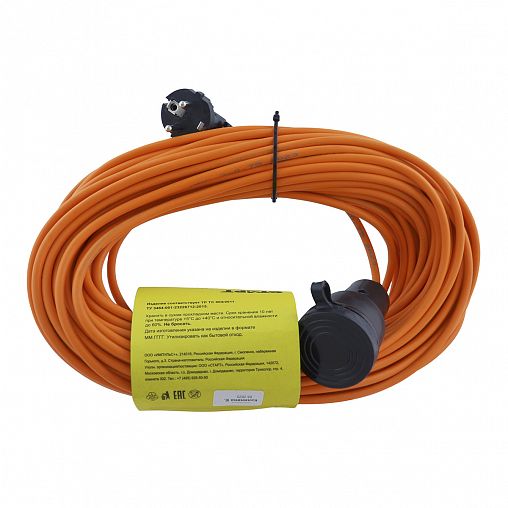 Удлинитель-шнур Старт S 1х30-Z/РС16, с вилкой и розеткой, 3 x 0,75 мм², 30 м, оранжевый фото