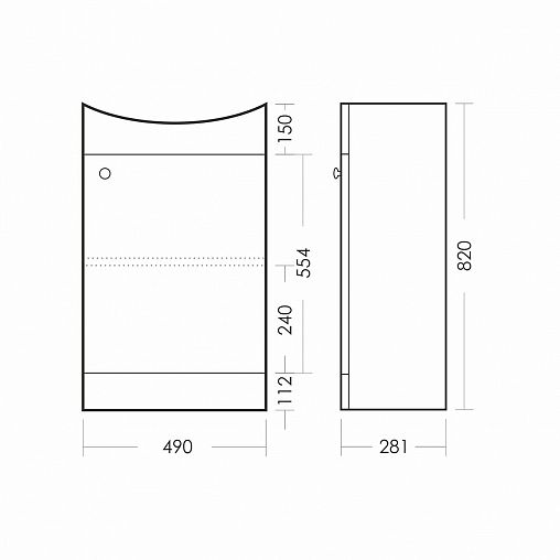 Тумба под раковину напольная Sanita Аттика-50, 1 дверца, 82 x 49 x 33 см фото