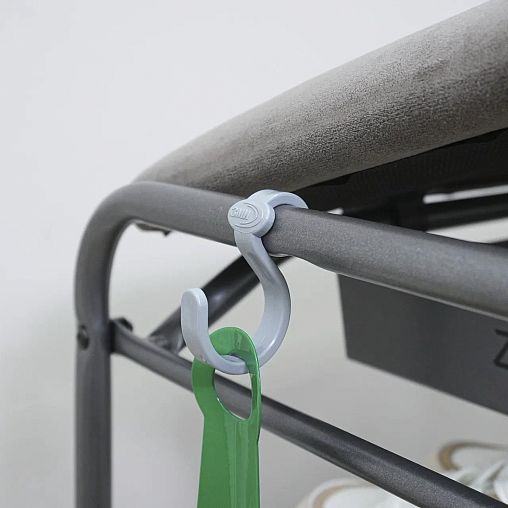 Подставка для обуви ЗМИ Гранада 23В_НБК, 2-х полочная, сиденье, ящик, 65 x 31 x 50 см, каркас графит фото