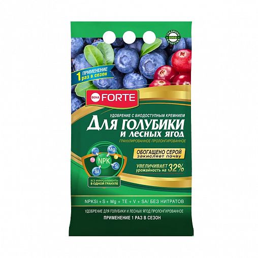 Удобрение гранулированное Bona Forte для голубики и лесных ягод, пролонгированное, 2,5 кг фото