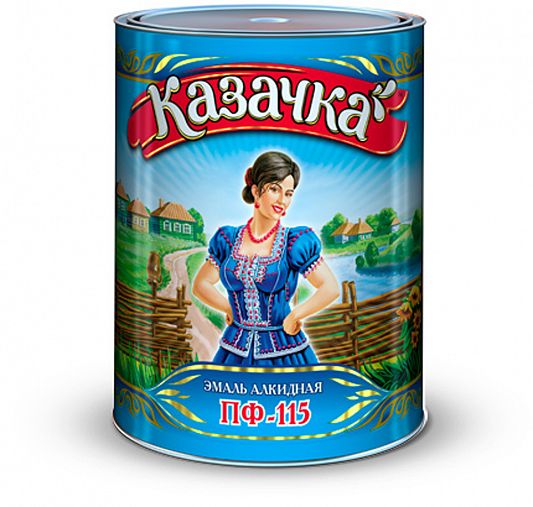 Эмаль ПФ-115 алкидная Казачка, глянцевая, 1,9 кг, красная фото