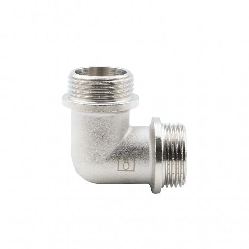 Уголок латунный никелированный Alato наружная-наружная резьба 1" фото