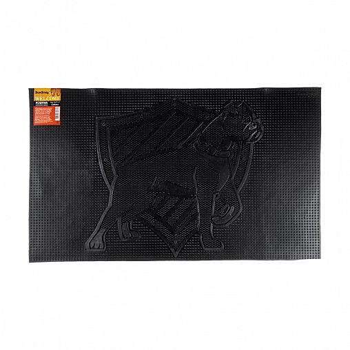 Коврик придверный SunStep Собака, резиновый, 45 x 75 см, черный фото