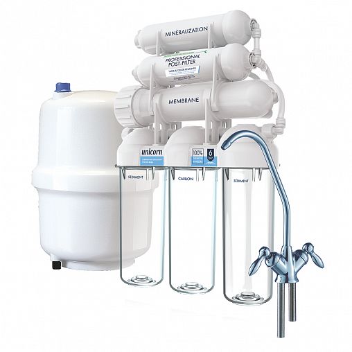 Шестиступенчатая система обратного осмоса с минерализатором Unicorn FRO_6N фото