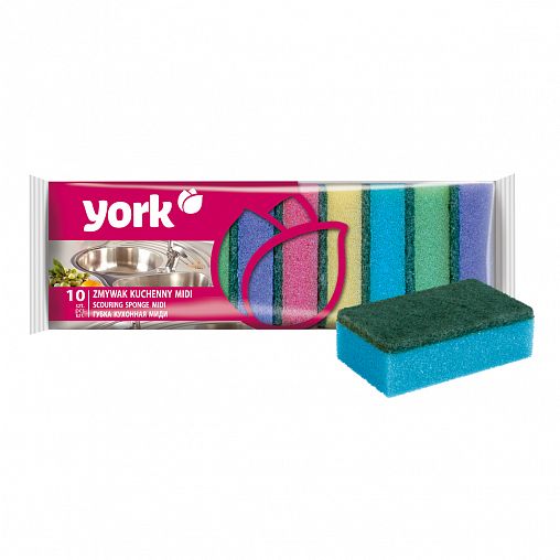 Губки для посуды York Миди, упаковка 10 шт фото
