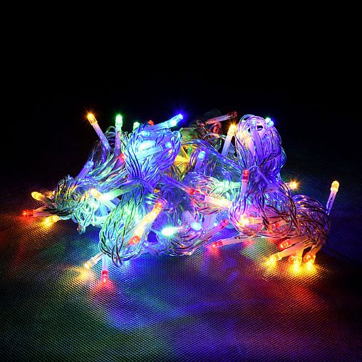 Электрогирлянда-конструктор Vegas Занавес, 6 нитей, 96 LED ламп, 1 x 2 м, многоцветная фото