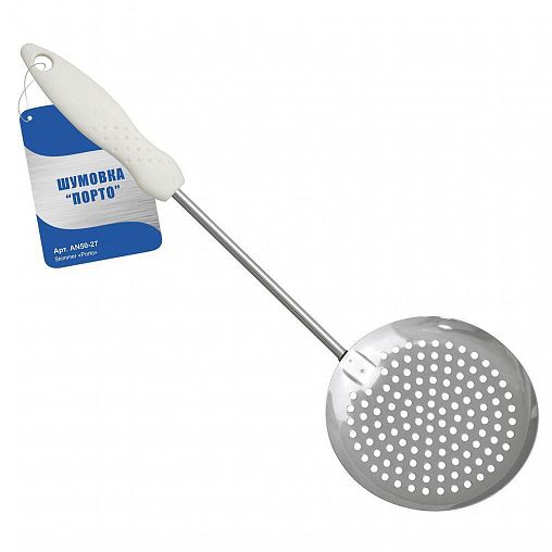Шумовка Мультидом Порто AN50-27, хромированная, ручка пластиковая фото