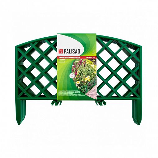 Забор декоративный Palisad Сетка, 24 x 320 см, 7 секций, зеленый фото