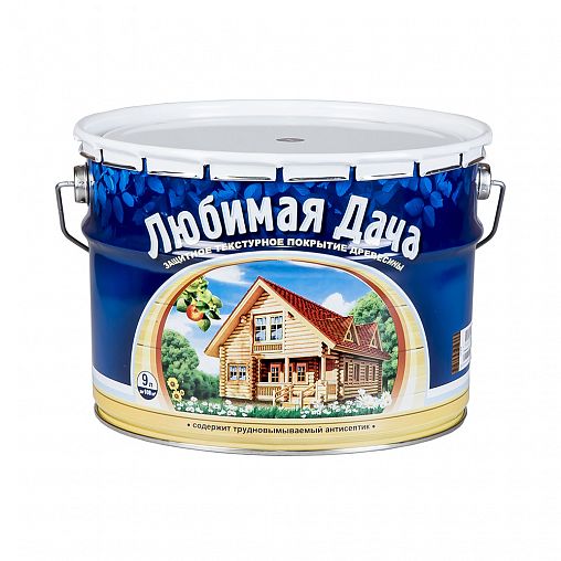 Защитно-декоративное покрытие для дерева Любимая дача, полуматовое, 9 л, рябина фото