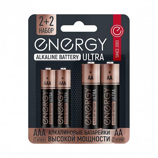 Батарейка Energy Ultra LR6+LR03/4B, типоразмер АА+ААА, 4 шт фото Батарейка Energy Ultra LR6+LR03/4B, типоразмер АА+ААА, 4 шт фото